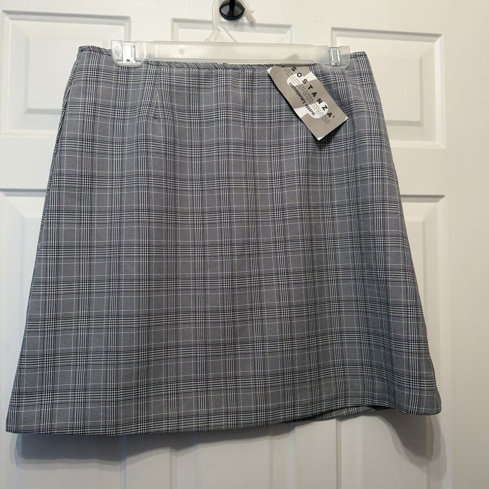 Sostanza 90s Plaid Mini Skirt Womens 12 Preppy Dark Academia Vintage NWT